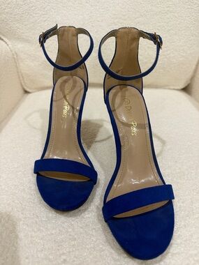 Dream Pairs Midnight Blue Open-Toe Ankle Strap Heels